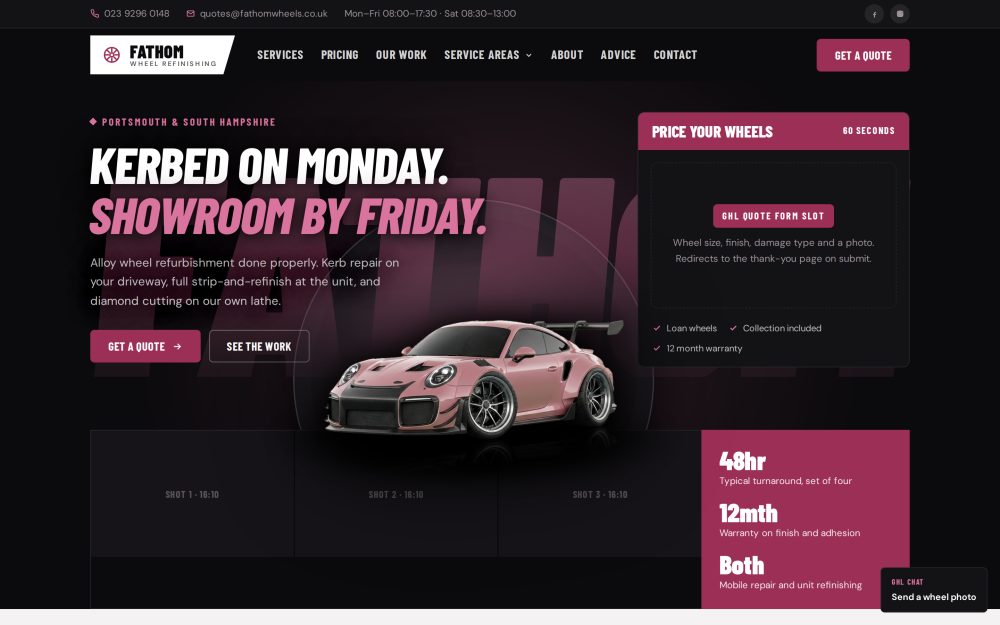 The Fathom homepage
