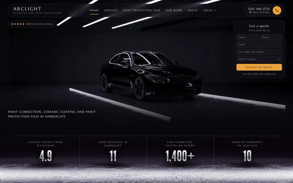 The Arclight homepage